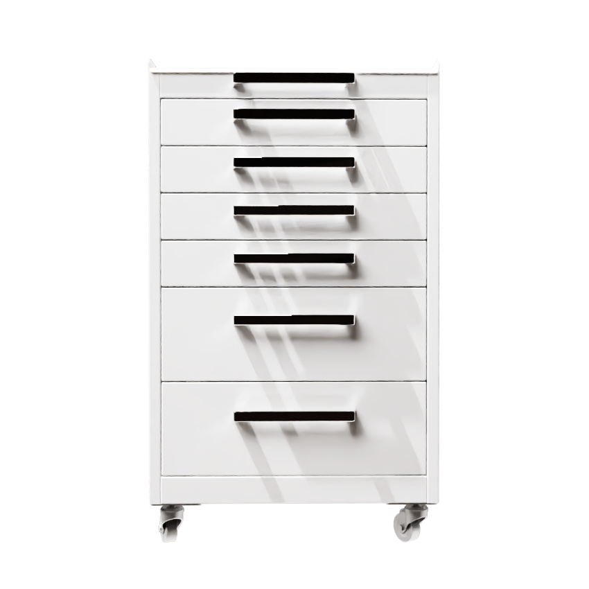 Qline Metal mobiele kast met 6 lades (4xS, 2xM) Qline Metal mobiele kast met 6 lades (4xS, 2xM)